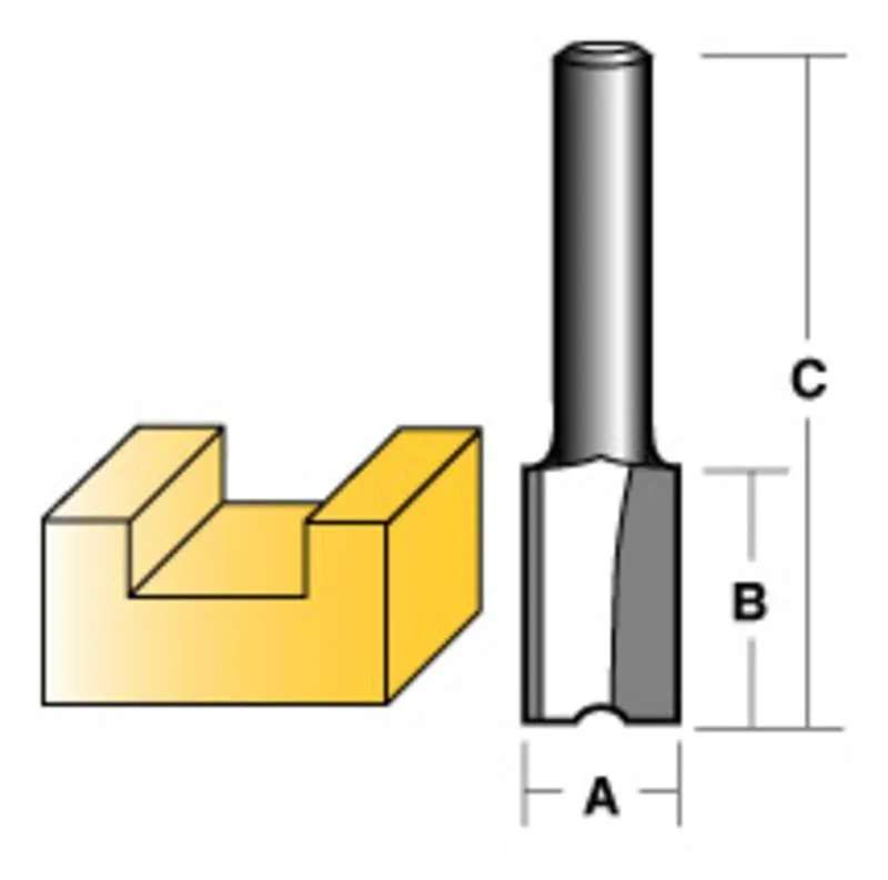 CARBITOOL STRAIGHT ROUTER BIT 6MM 1/4" SHANK