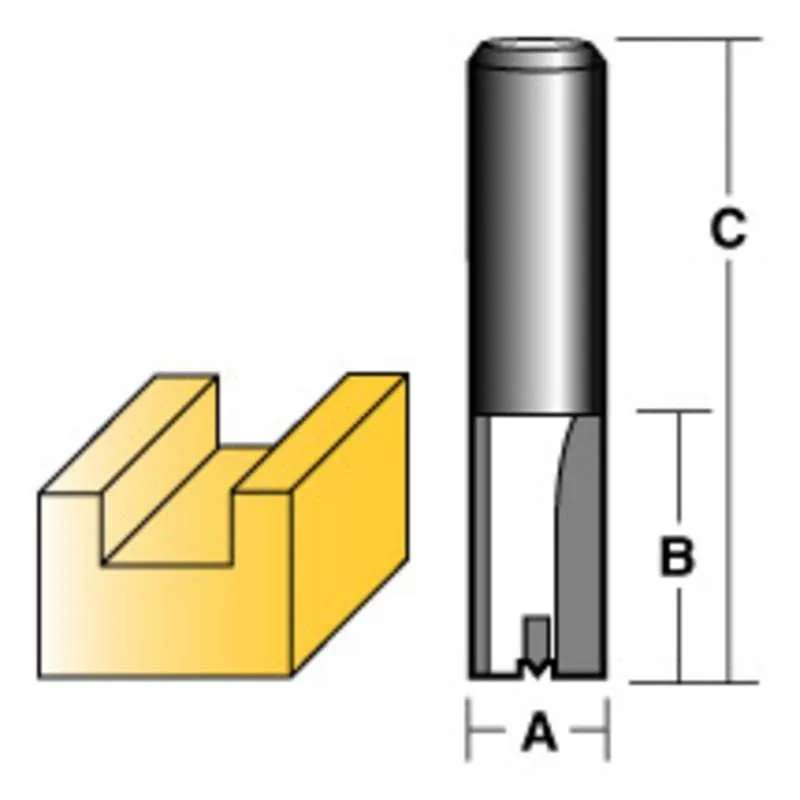 CARBITOOL STRAIGHT ROUTER BIT 20MM 1/2" SHANK