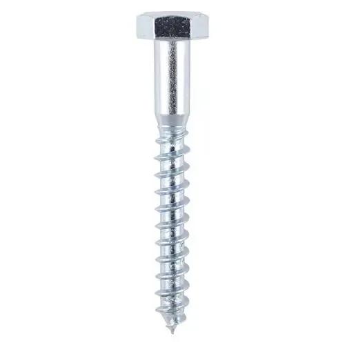Zinc Hex Coach Screws M6 x 75mm