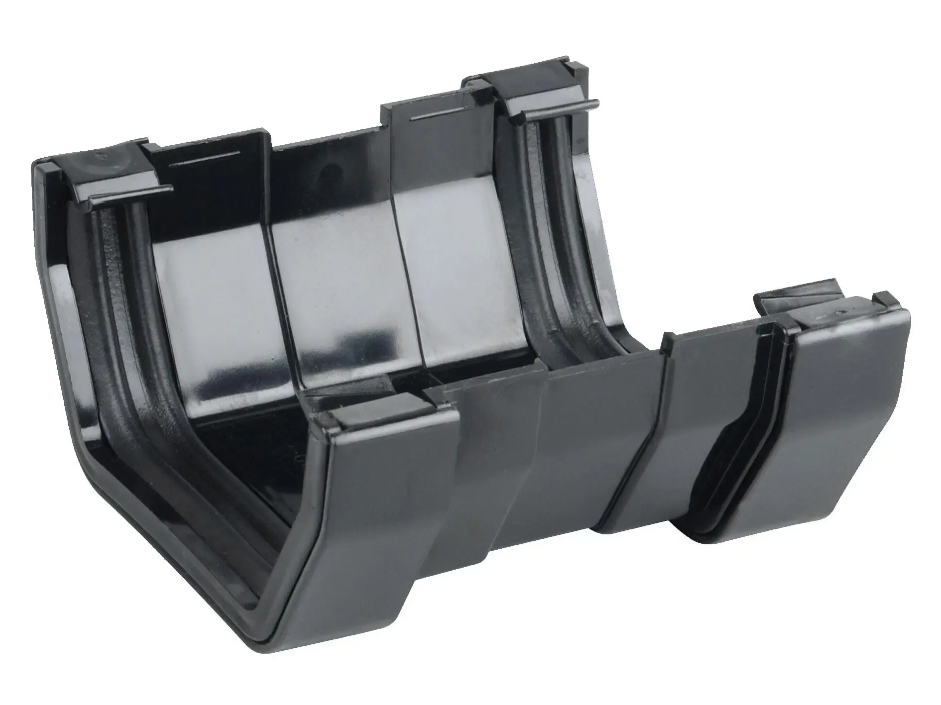 Square gutter union 100mm black