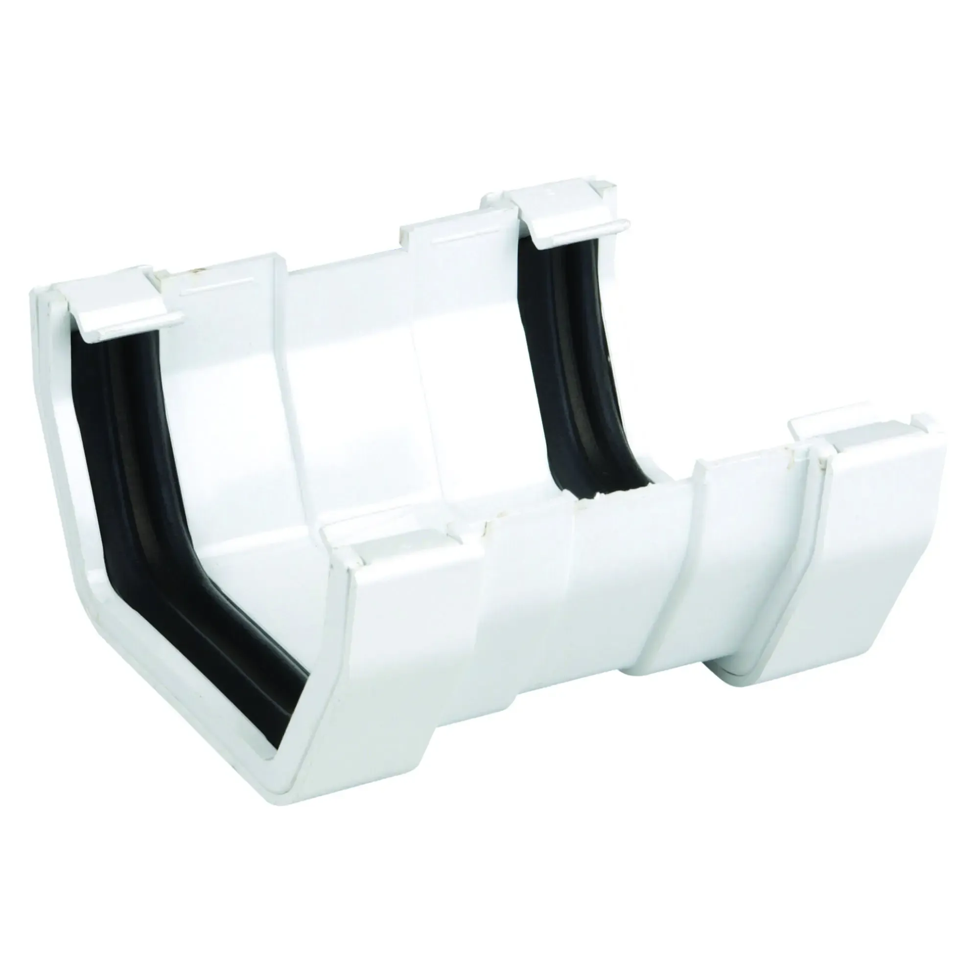 Square gutter union 100mm white