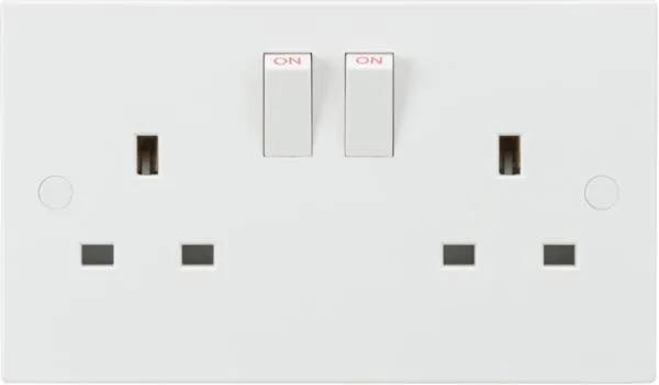 13A 2G DP Switched Socket (White)
