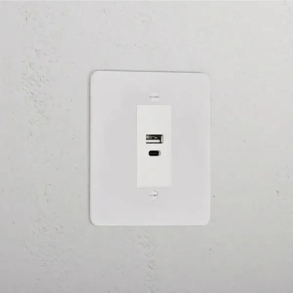 Corston USB A+C Socket (Paintable White)