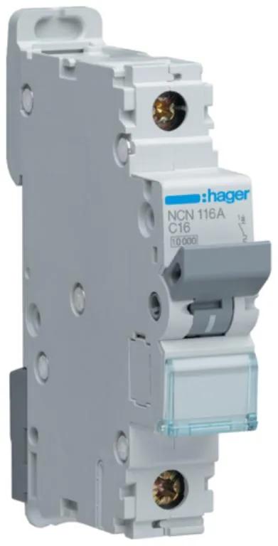 Hager NCN116A MCB SP Type C 16A 10kA