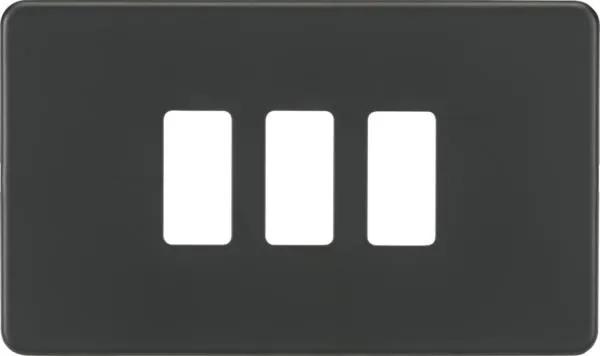 Screwless 3G grid faceplate – anthracite