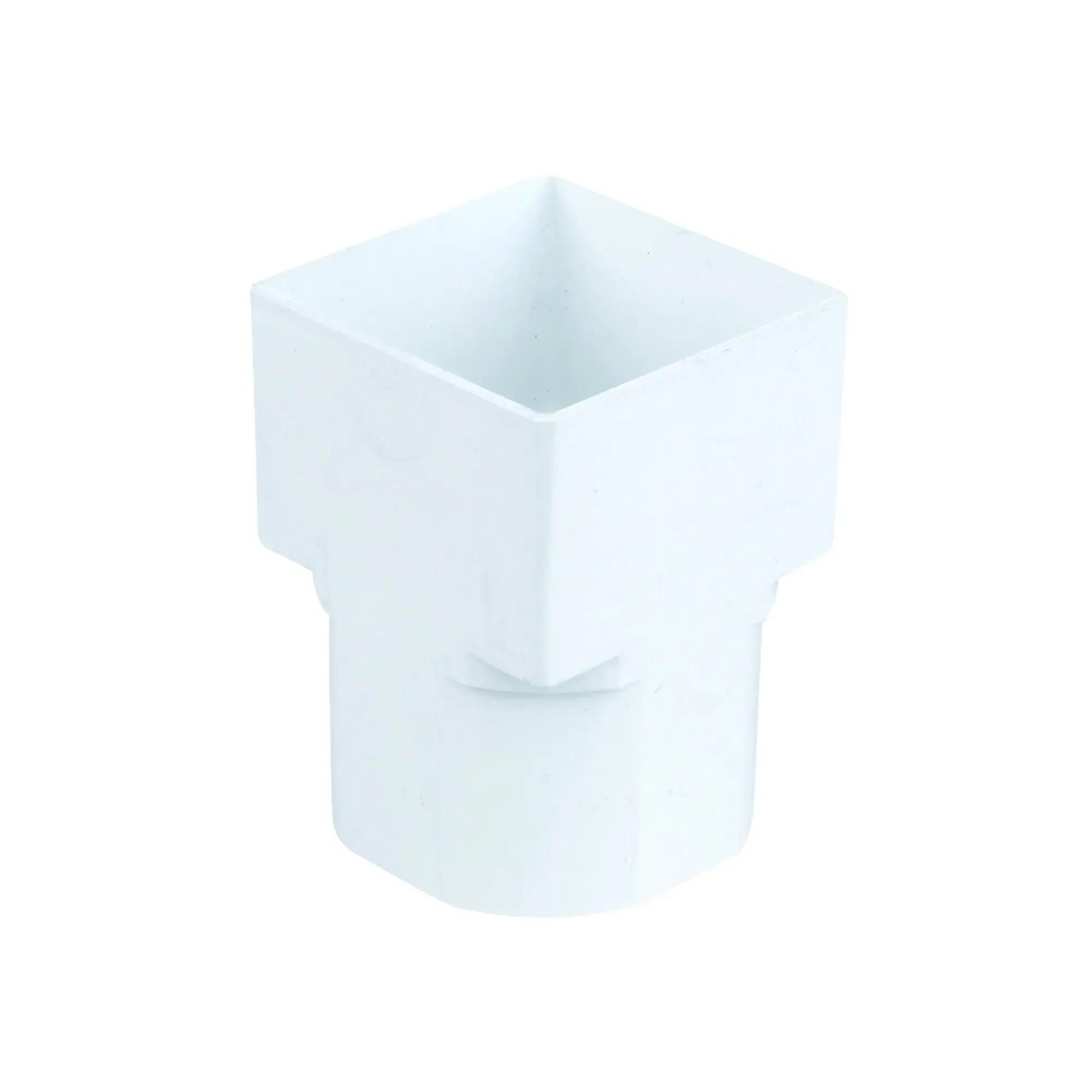 61mm Square to Round Drain Adaptor - White