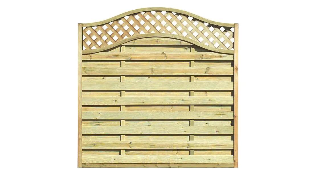 Staggered Waved Trellis Fence Panel Natural 1800 x 1800mm (6x6ft)
