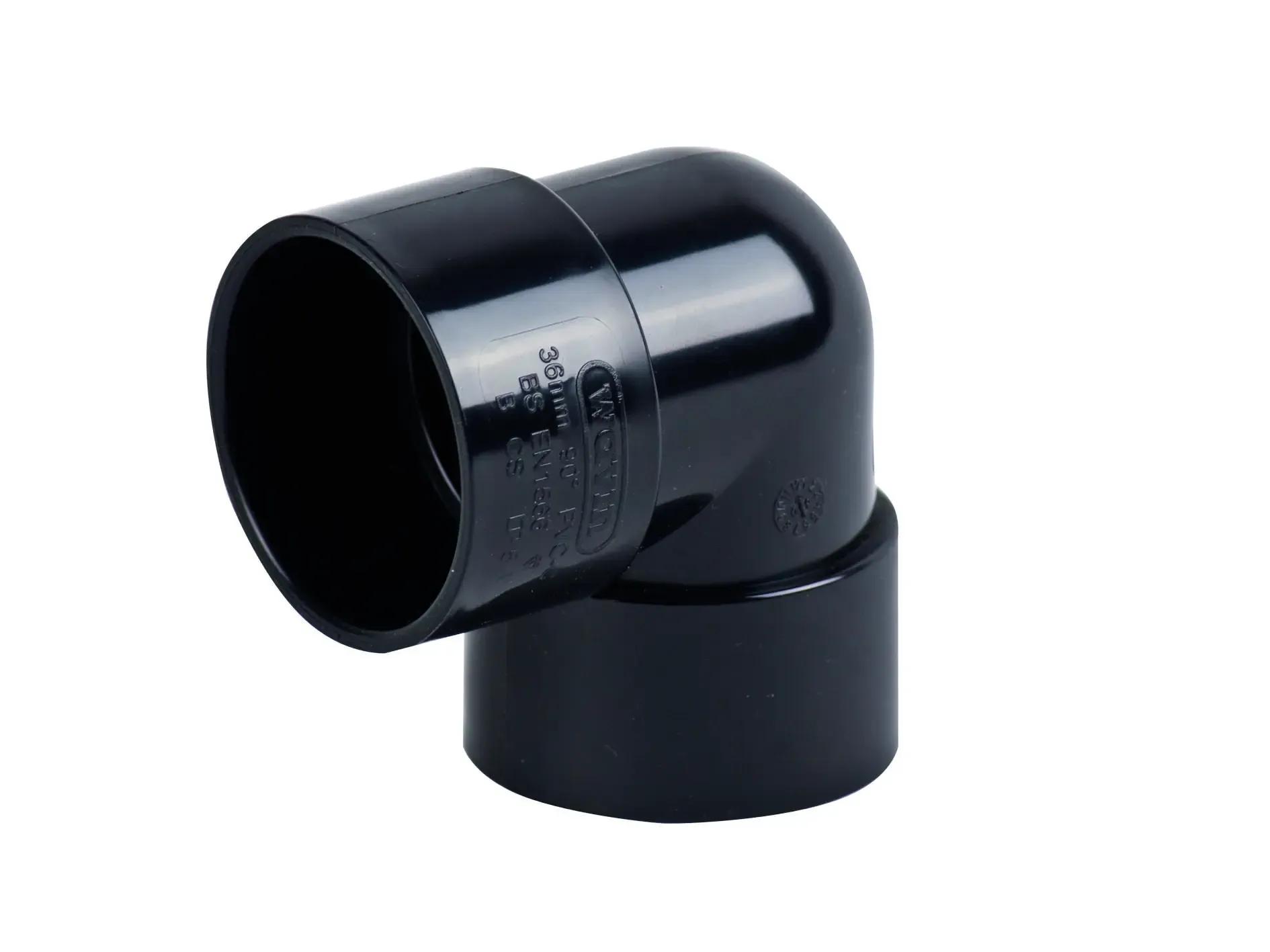 Solvent Weld Knuckle Bend 90° 40mm Black