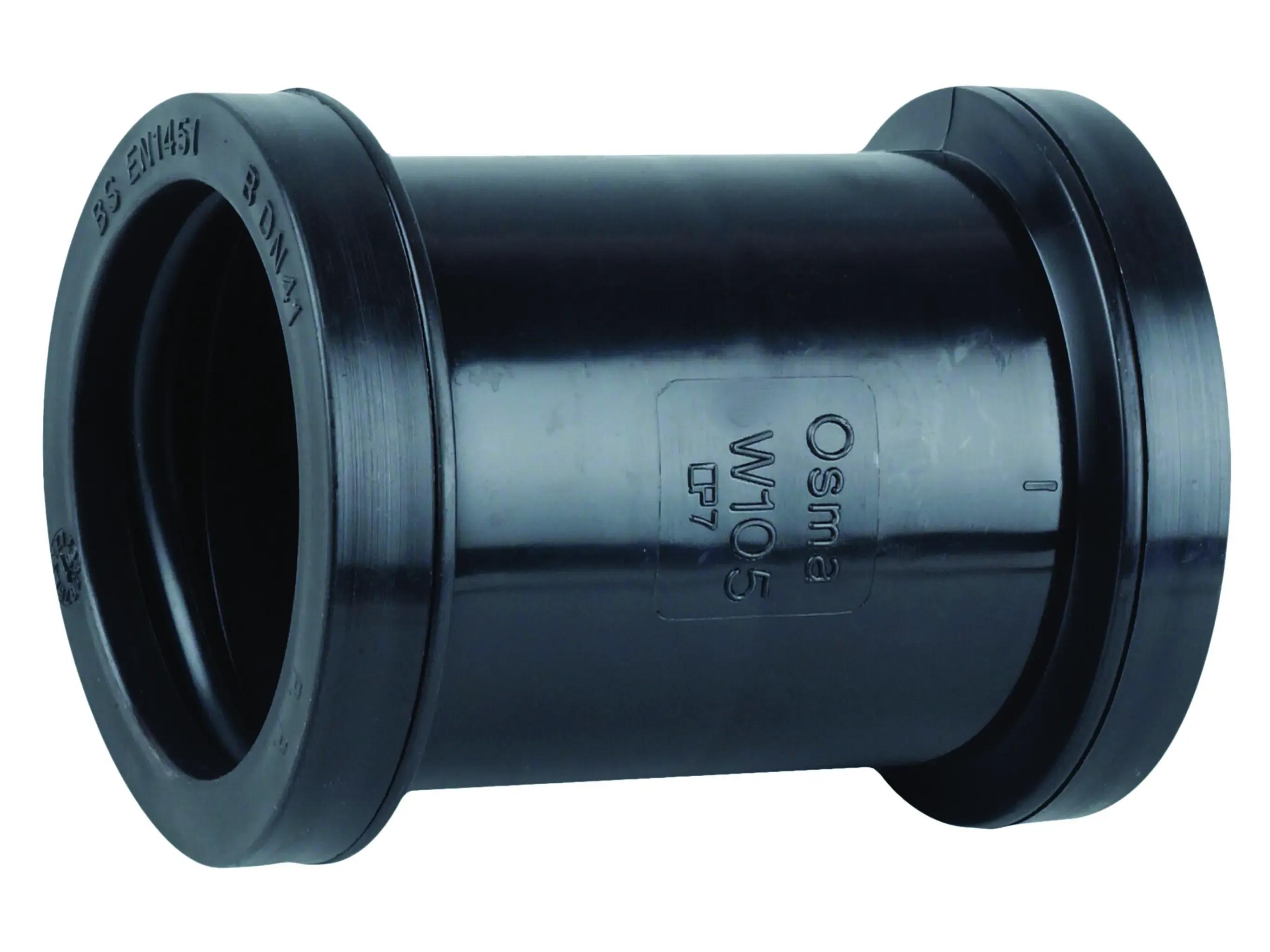 Push-fit double socket 32mm black