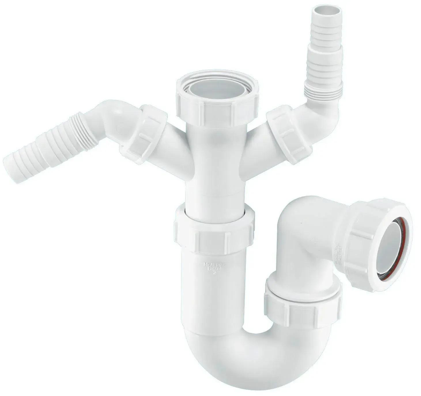 Sink P Trap with 2 Nozzles 38mm