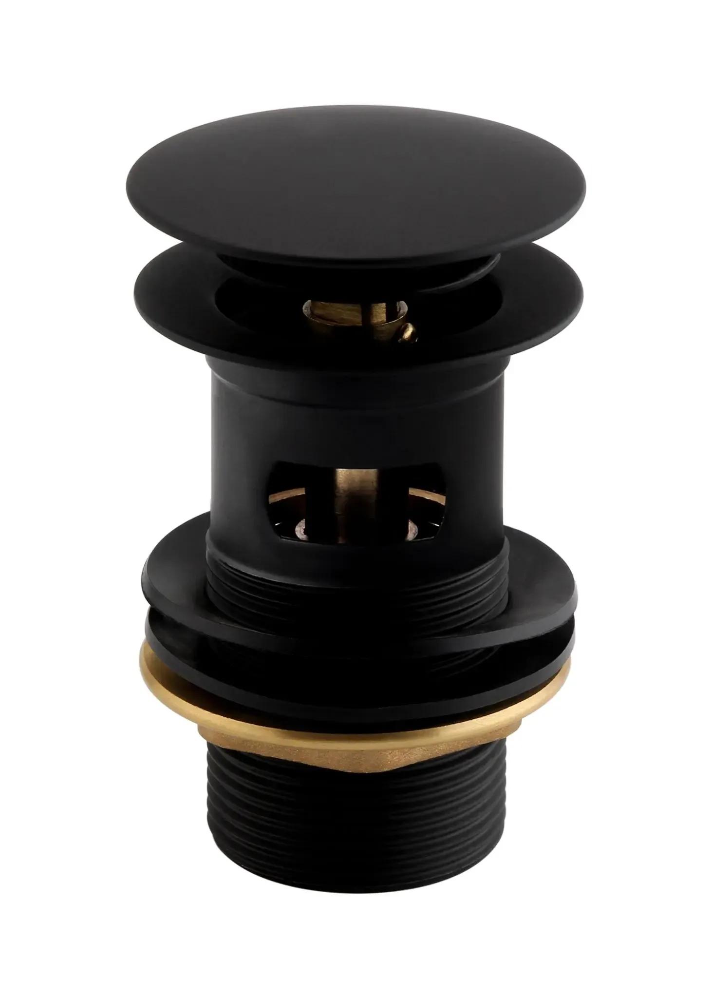 Round Clicker Waste for Basin, Slotted, Black