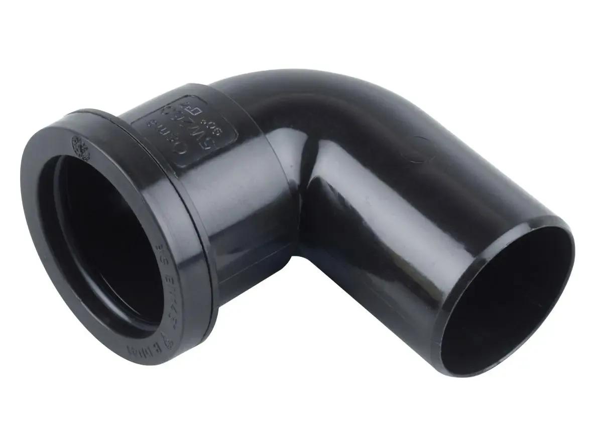 Push-fit spigot bend 90° 40mm black