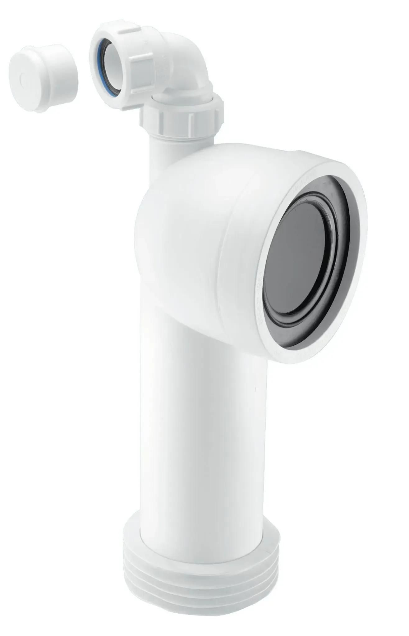 90 Degree Bend Adjustable Length Rigid WC Connector with Vent Boss, Size 4in x 110mm
