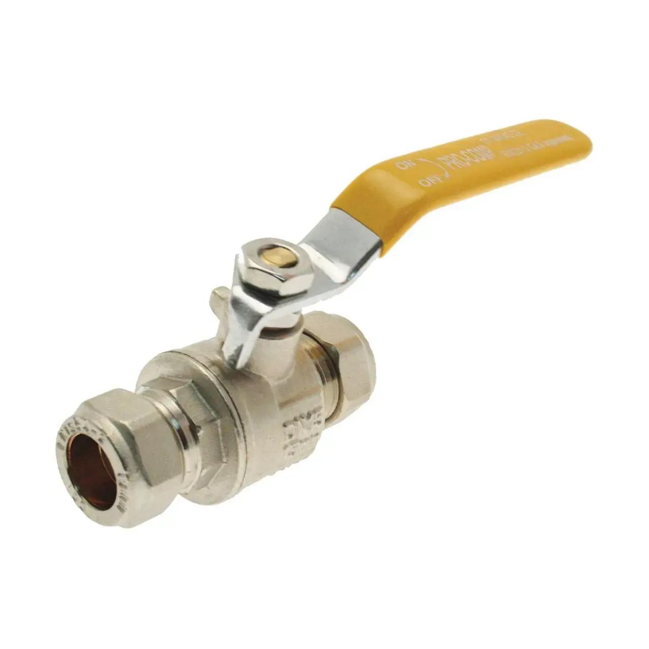 28mm Ball Valve with Lever Handle, PN25 DZR, EN331 Approved, Gas Only
