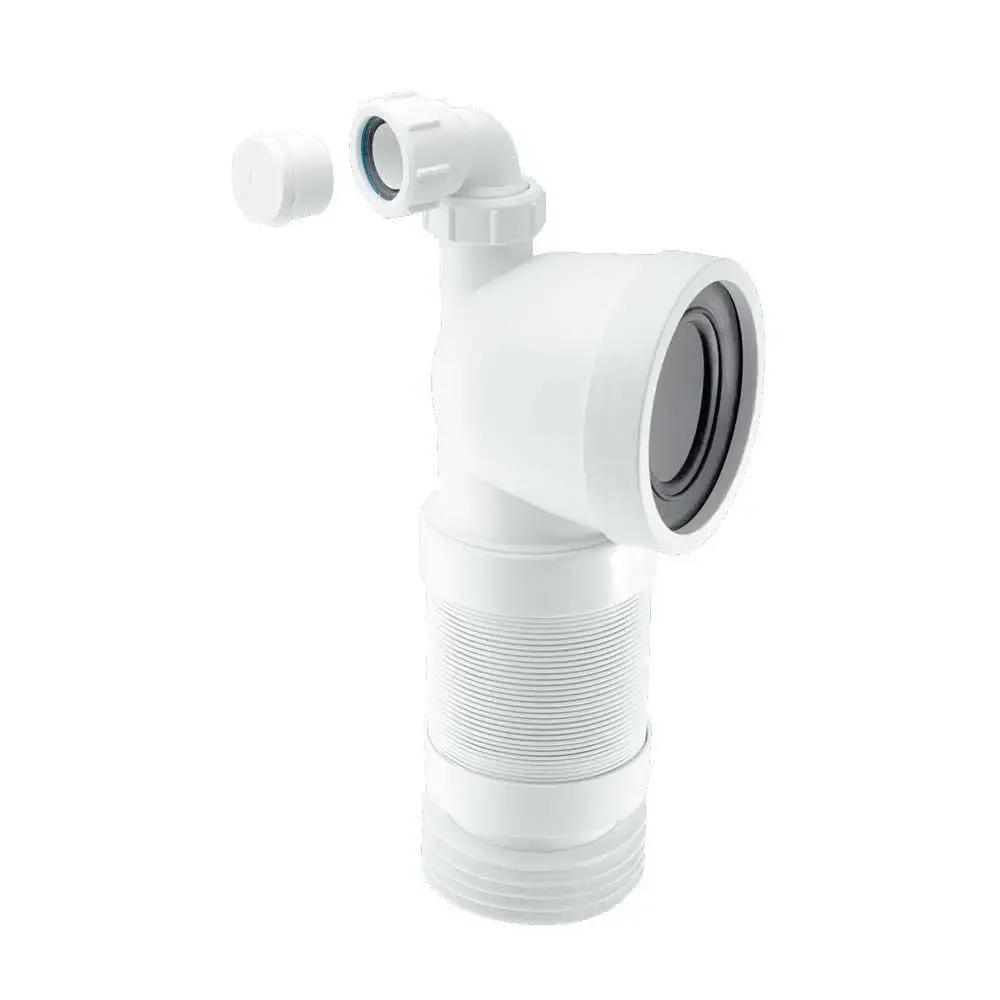 4in/110mm 90 Degree Flexible WC Connector With Universal Vent Boss