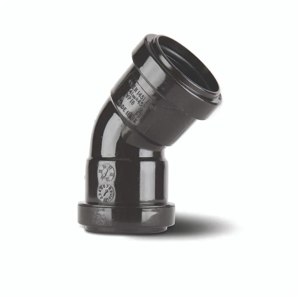 Push Fit Waste 40mm Black Obtuse Elbow 45°