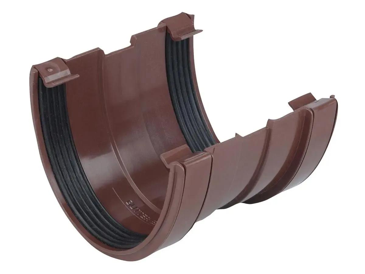 Deep Round Union Gutter - 113mm, Brown