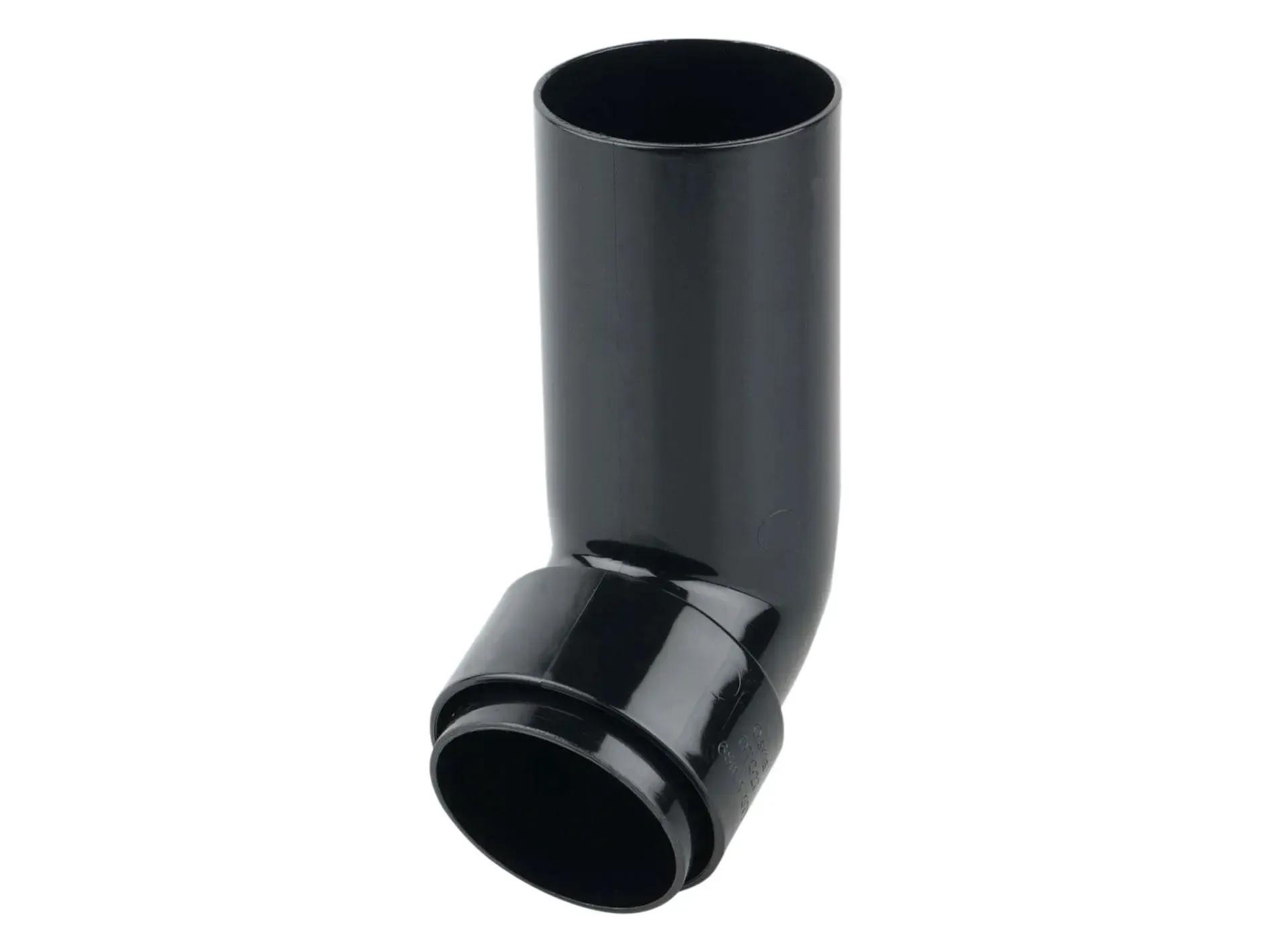 Long Tail Offset Bend Spigot 68mm Black