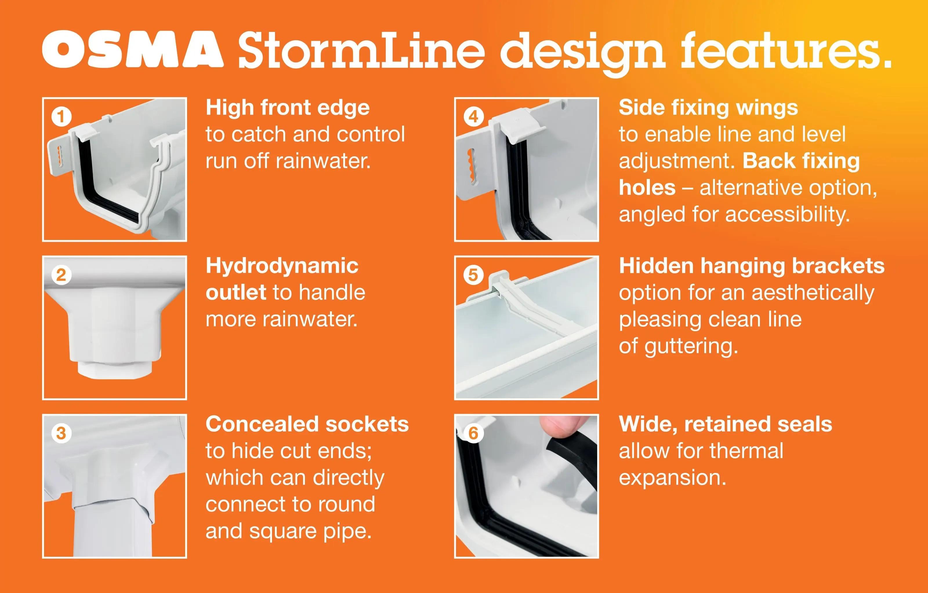 Storm Gutter Support Bracket 111mm - White