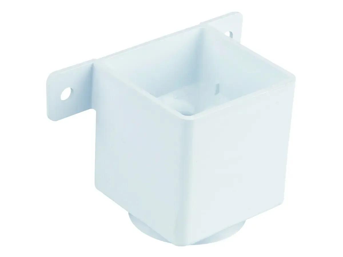 Square pipe connector & bracket 61mm white