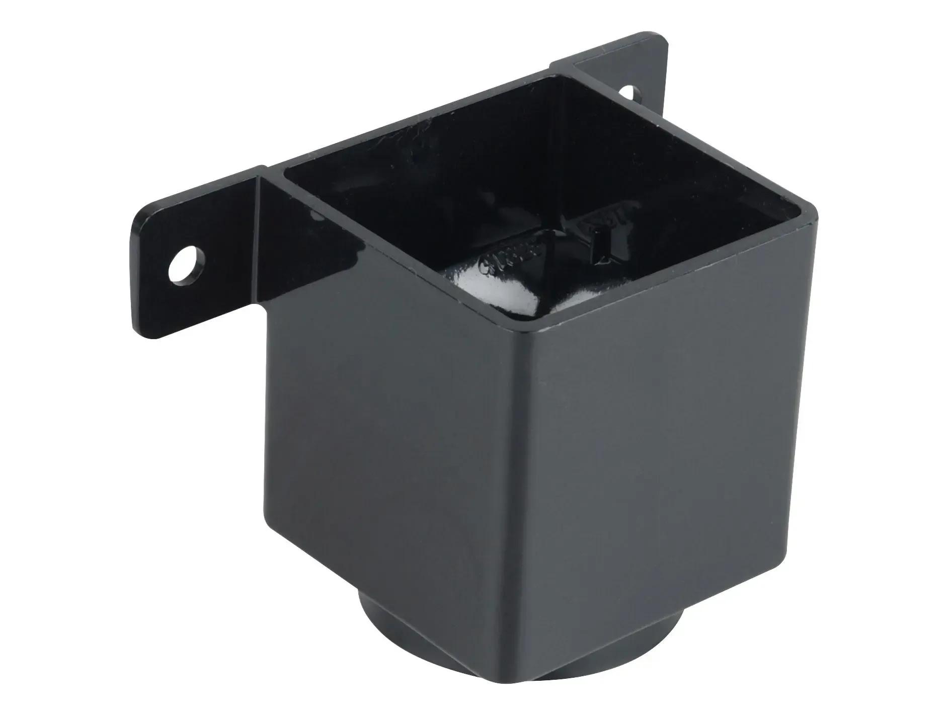 Square pipe connector & bracket 61mm black