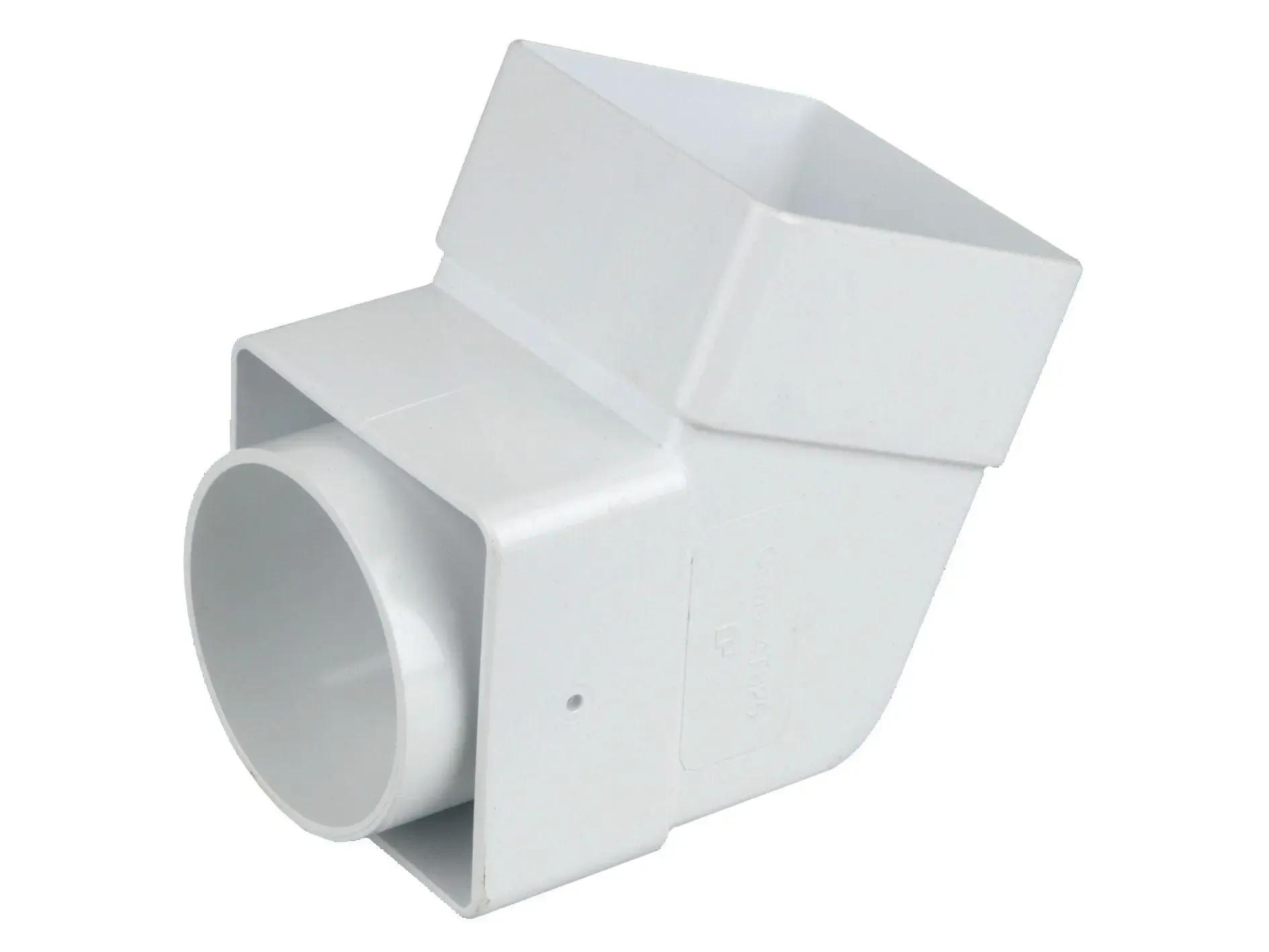Offset Bend Socket Square Gutter 61mm Bend, White