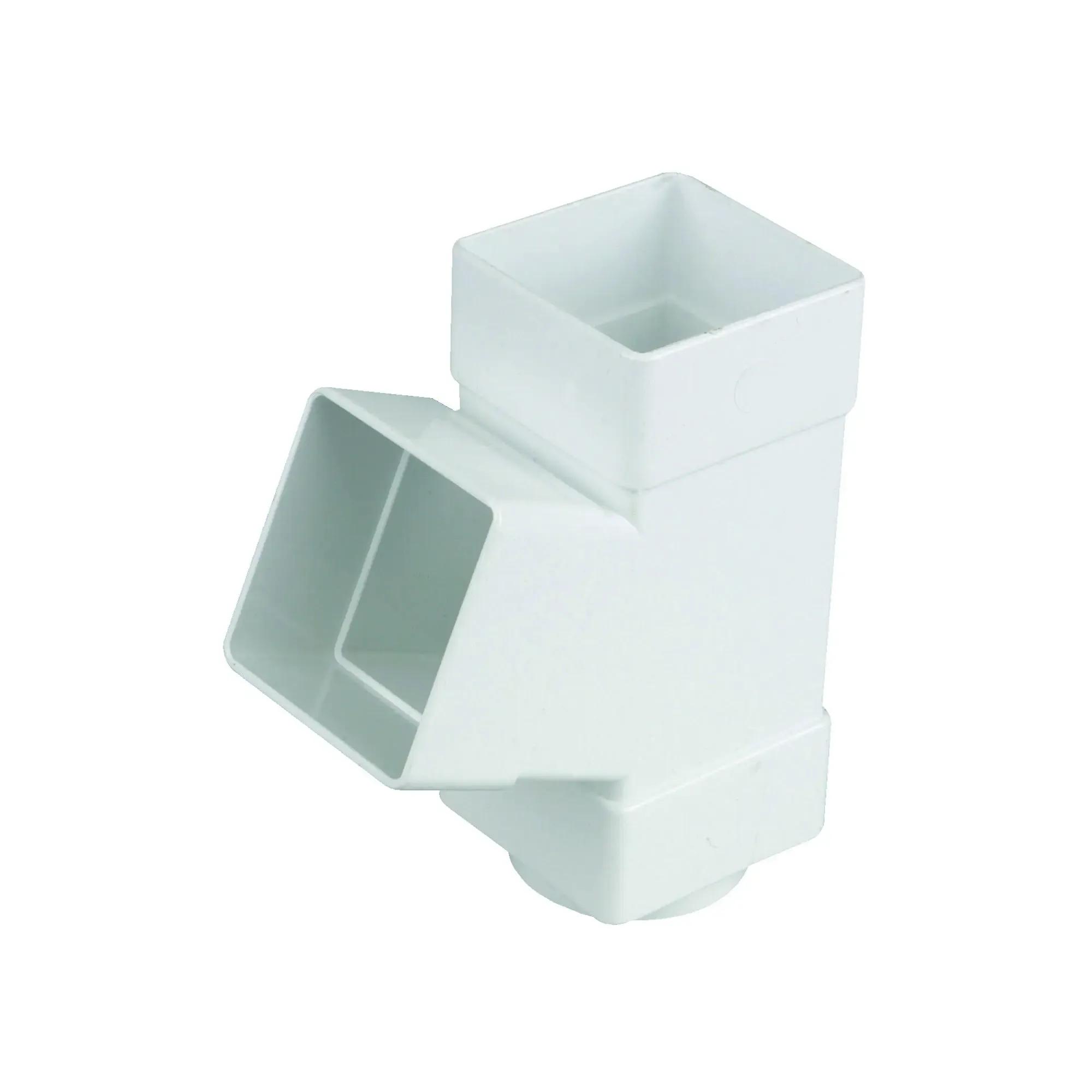 Square Pipe 67.5° Branch, 61mm, White