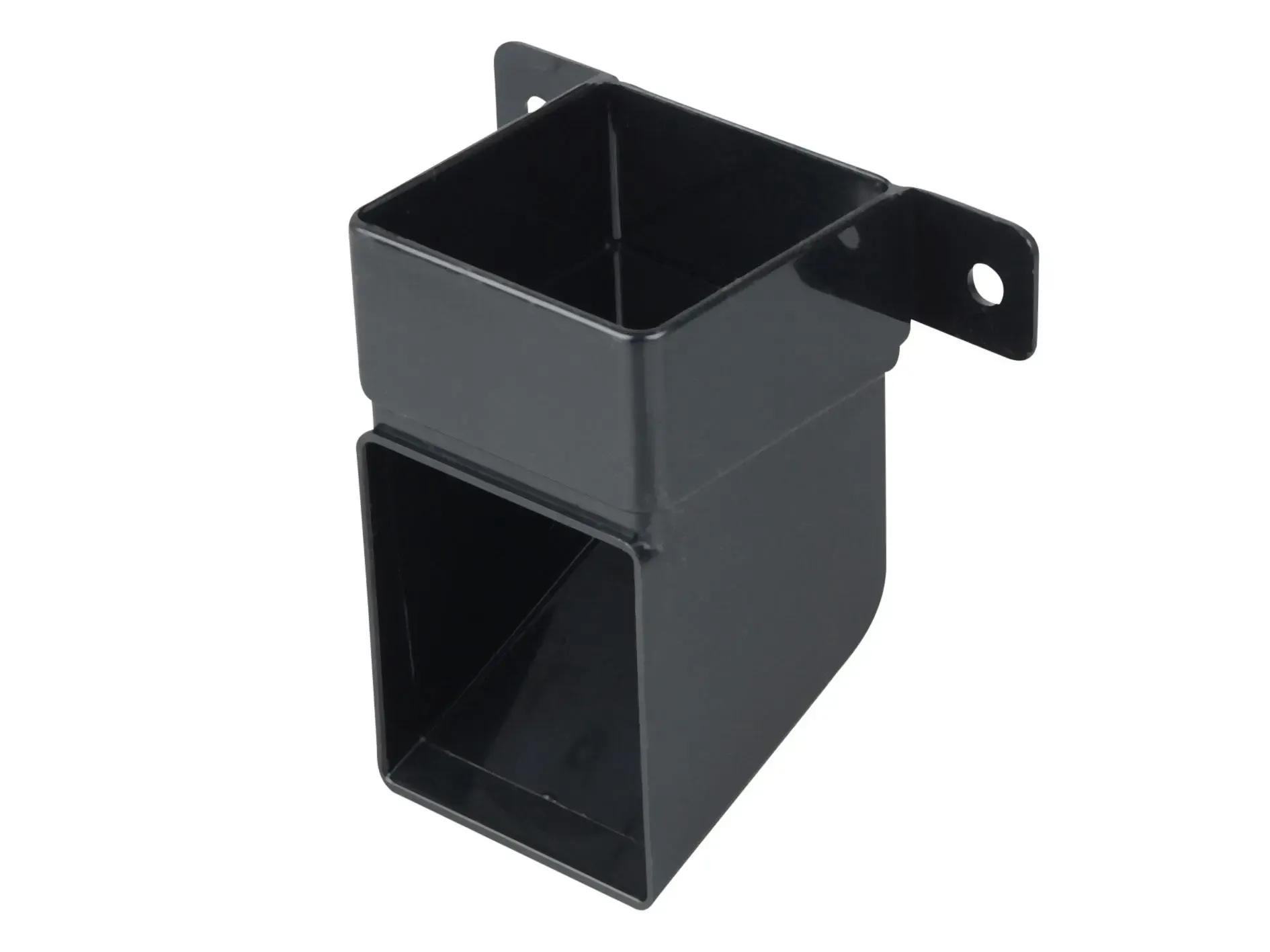 Square pipe shoe & bracket 61mm black