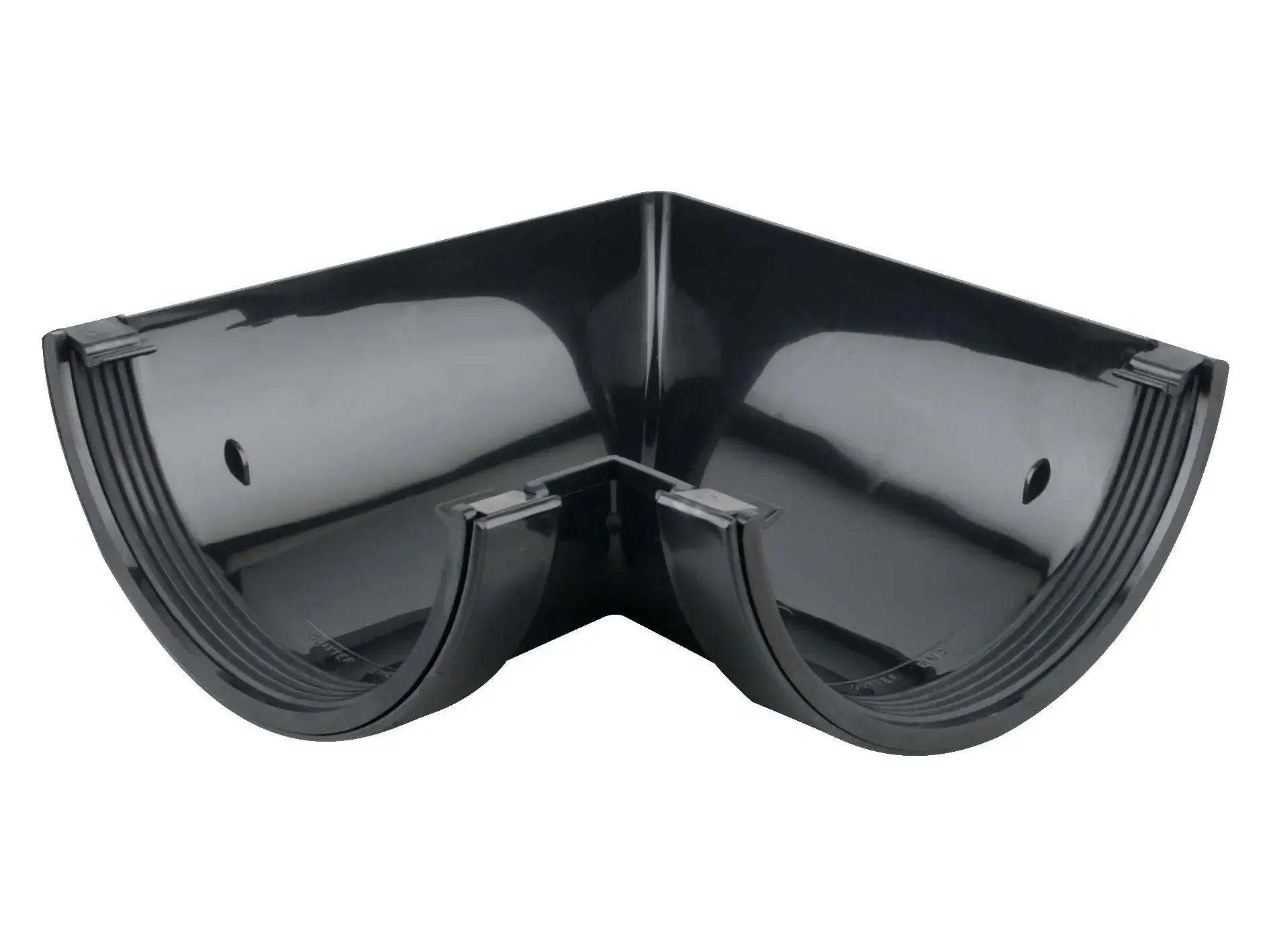 High Capacity 150mm Black Gutter - 90° Angle