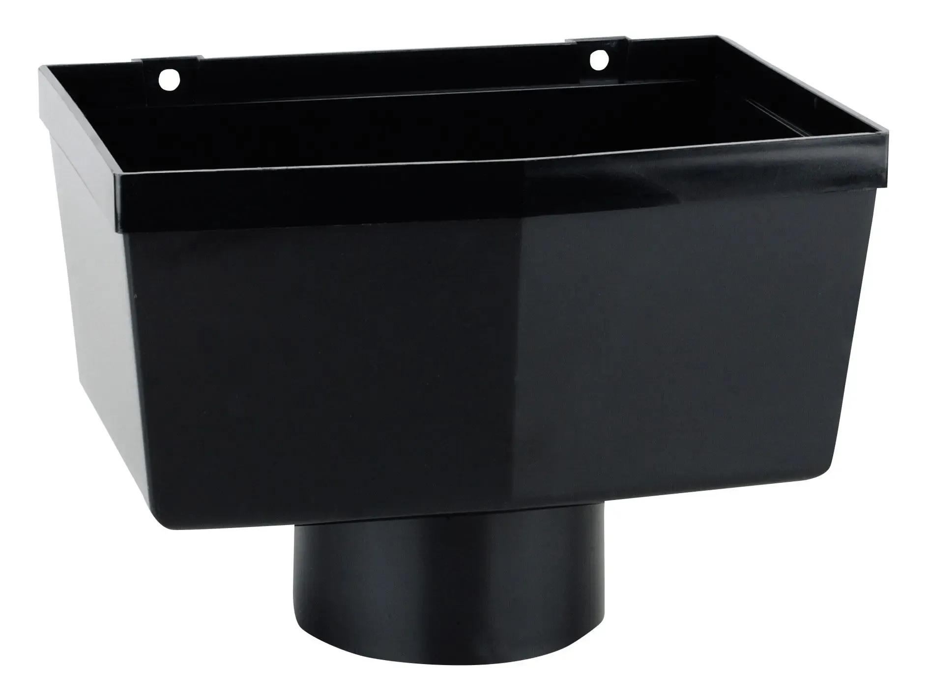 Square Gutter Hopper Head 61mm black