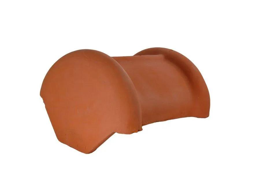Redland Clay Half Round Ridge Block End Cap Red