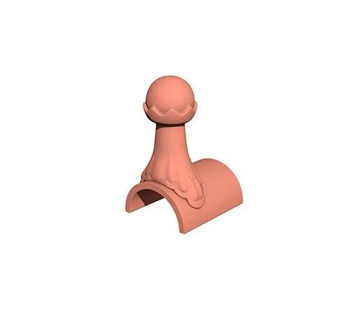 Marley Red Smooth Half Round Ball Top Finial MAKE001ZHBTB