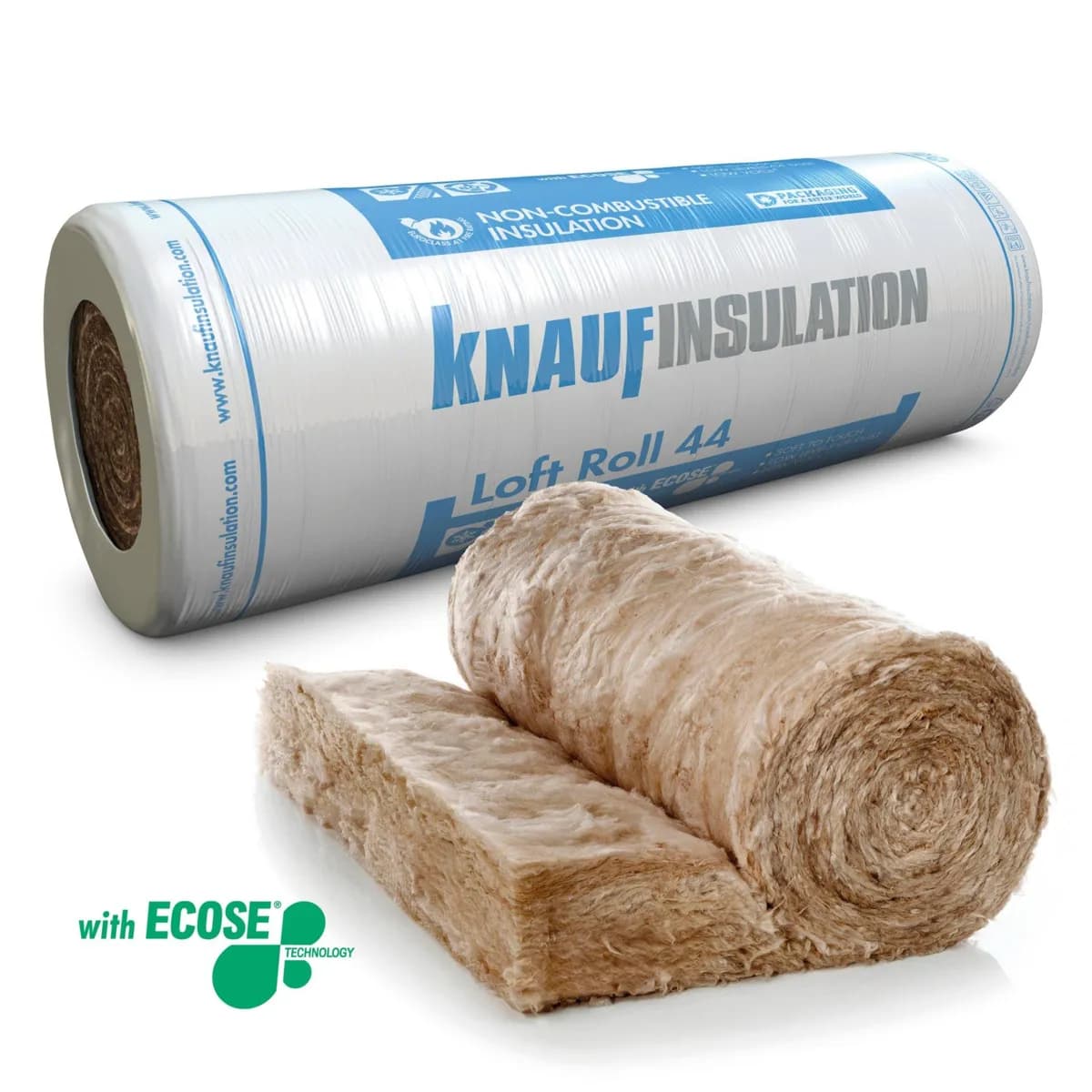 Knauf Loft Roll 44 (Ready–cut) 200mm – 1140mm (2x570) x 6m (6.84m²)