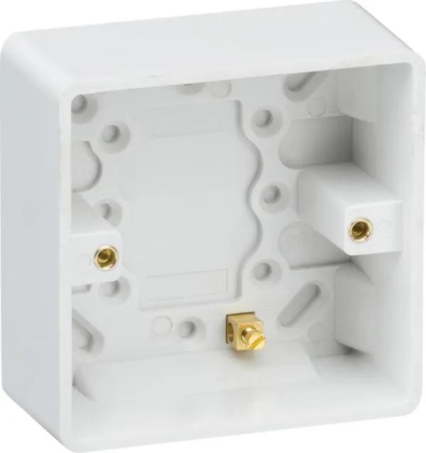 Curved Edge Single 35mm Pattress Box with Earth Terminal