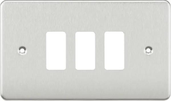 Flat plate 3G grid faceplate – brushed chrome (Brushed Chrome)