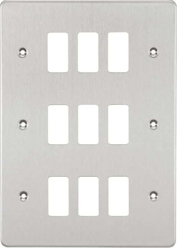 Flat plate 9G grid faceplate – brushed chrome (Brushed Chrome)