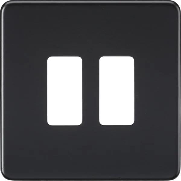 Screwless 2G grid faceplate – matt black (Black)