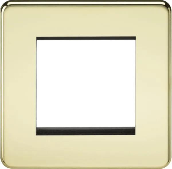 Screwless 2G Modular Faceplate – Polished Brass