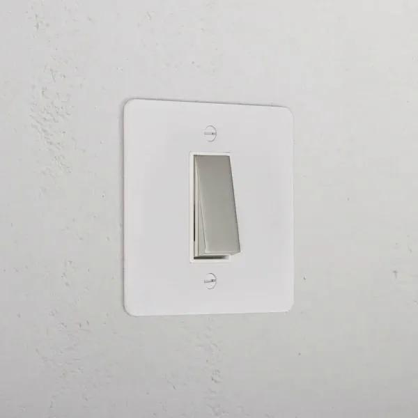 Corston 1G Two Way Rocker Switch (Paintable Polished Nickel White)