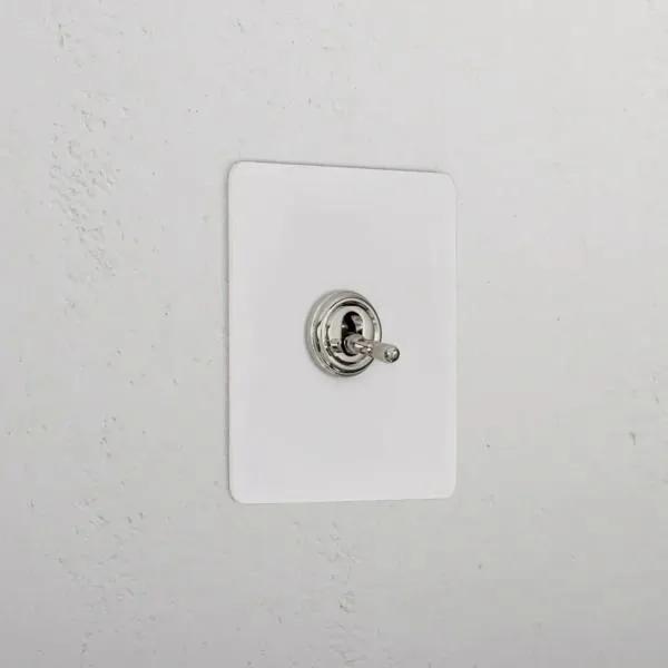 Corston 1G Two Way Toggle Slimline Switch (Paintable Polished Nickel)