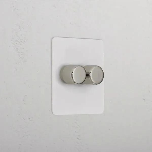 Corston 2G Dimmer Slimline Switch (Paintable Polished Nickel)