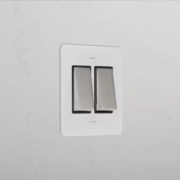 Corston 2G Two Way Rocker Slimline Switch (Paintable Polished Nickel Black)