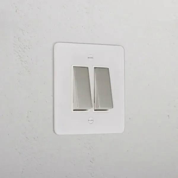 Corston 2G Two Way Rocker Switch (Paintable Polished Nickel White)