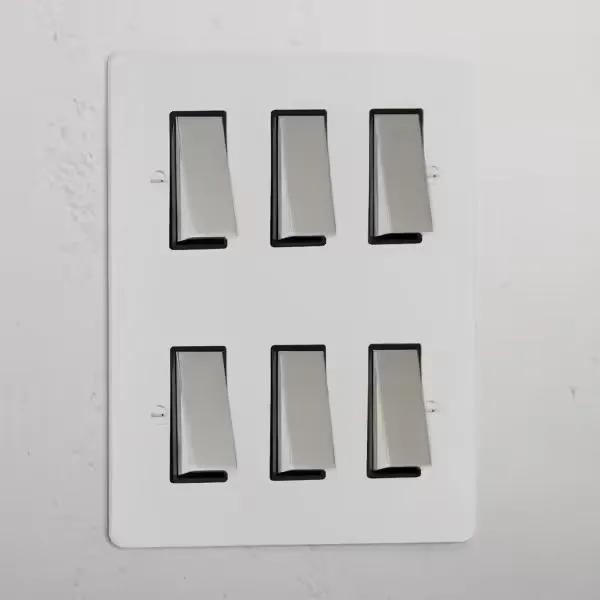 Corston 6G Two Way Rocker Switch (Paintable Polished Nickel Black)