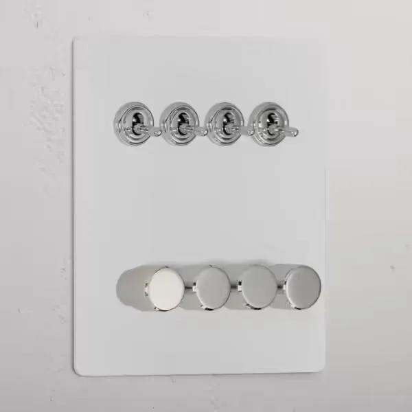 Corston 8G Mixed Switch 4T4D (Paintable Polished Nickel)