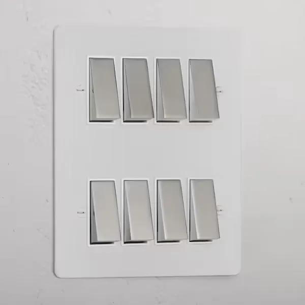 Corston 8G Two Way Rocker Switch (Paintable Polished Nickel White)