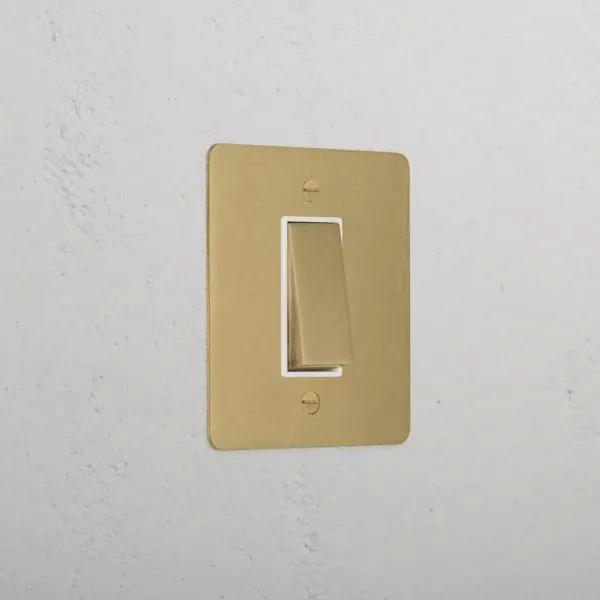 Corston 1G Two Way Rocker Slimline Switch (Antique White Brass)