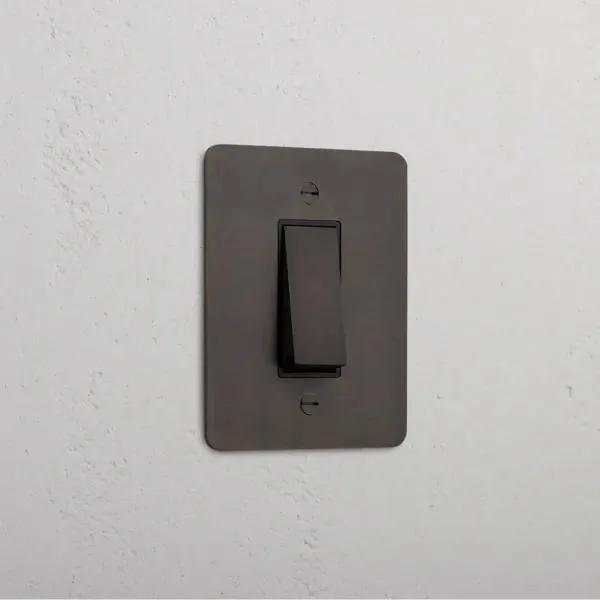 Corston 1G Two Way Rocker Slimline Switch (Bronze Black)