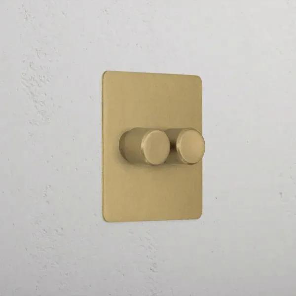 Corston 2G Two Way Dimmer Slimline Switch (Antique Brass)