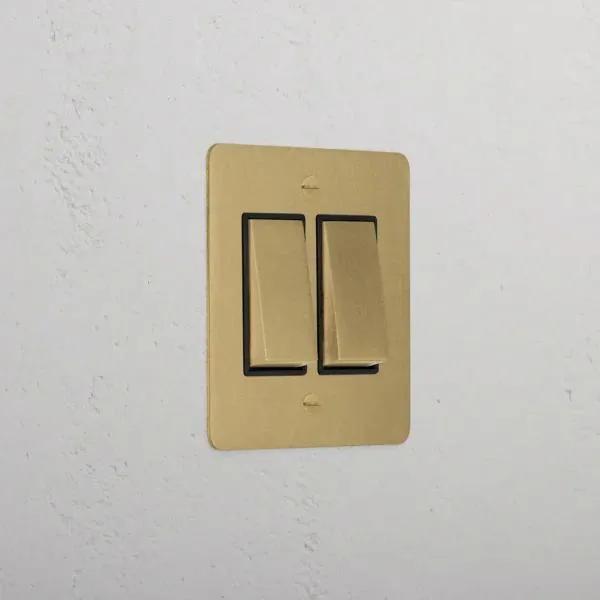 Corston 2G Two Way Rocker Slimline Switch (Antique Black Brass)